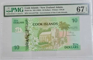 1992 Cook Islands 10 Dollars PMG67 EPQ SUPERB GEM UNC【P-8a】 - Picture 1 of 4