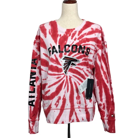 Tommy Hilfiger NFL Atlanta Falcons NEW Tie Dye French Terry Sweatshirt Large Red Cover