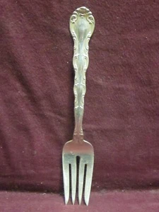 Sterling Alvin  FRENCH SCROLL SALAD FORK 6 1/2" 37g  No Monogram    - Picture 1 of 5