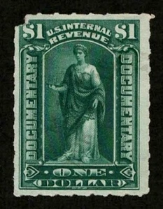 US Revenue 1898 R173 Documentary $1 Green Commerce Fault CV $35 Mint NG VF-XF - Picture 1 of 2