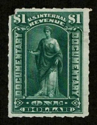 US Revenue 1898 R173 Documentary $1 Green Commerce Fault CV $35 Mint NG VF-XF - Image 1 of 2