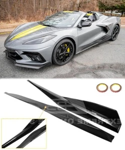 GM 5VM Style Pair Side Skirts For 20-Up Corvette C8 Panel CARBON FLASH Metallic - Picture 1 of 12
