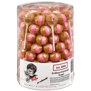 Küfa Erdbeer Karamell Kugel fruchtig leckere Lutscher 100 Stück 1800g - Picture 1 of 1