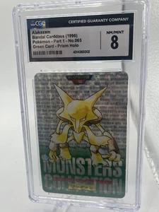 CGC 8 casi nuevo/como nuevo Alakazam #65 prisma - japonés Bandai Carddass verde venta 1996 - Imagen 1 de 2