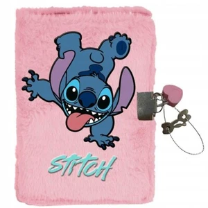 PASO Plüsch STITCH Tagebuch mit Vorhängeschloss Rosa - Bild 1 von 1