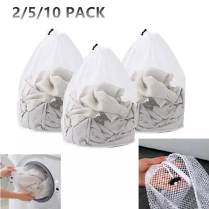 Large Mesh Laundry Bag with Drawstring Jumbo Machine Washing Hamper Accessories - Picture 1 of 12