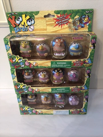 Complete Set of 12 Koo Koo Zoo Birds Figures - 3 Sets of 4 w/Resting Nests- NEW! Cover