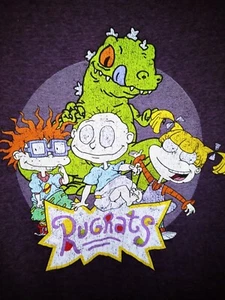 Nickelodeon Purple Rugrats Graphic TShirt Size Medium Good Condition Distressed - Picture 1 of 4