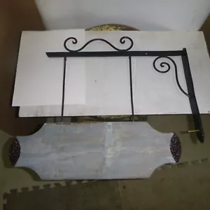 vintage wood & iron sign & bracket - Picture 1 of 3