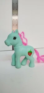 Vintage My Little Pony KO Bootleg Blue Pink Hair Strawberry Cutie Figure - Picture 1 of 12