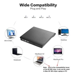 Externes DVD Laufwerk USB 3.0 Brenner CD DVD-RW Brenner für PC Laptop Mac OS - Bild 1 von 9