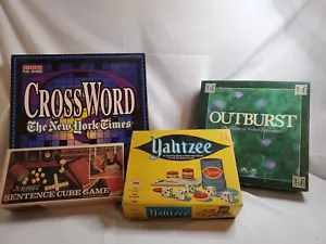 Vintage Scrabble Sentence Cube Game 1971, Yahtzee, Outburst and Crosswords - Picture 1 of 5