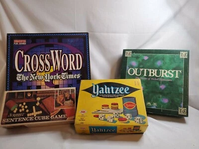 Vintage Scrabble Sentence Cube Game 1971, Yahtzee, Outburst and Crosswords  - Image 1 of 4