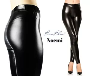 NOEMI Leggings 120 DENARI Neri PVC Latex WetLook Effetto Bagnato Lucido Tg 2/3/4 - Zdjęcie 1 z 11