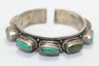 Bangle Cuff Bracelet Sterling Silver 925 Turquoise Gem Stone Handmade Women C460