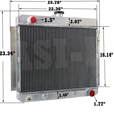 3Row Radiator For 1962-1967 1963 Chevrolet Nova Chevy II L6 V8 4.6L 5.3L 5.4L Foto 1 de 4