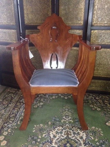 Victorian Chair Antique Carved Walnut Parlor Arm Wood Cover