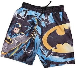 DC Comics Batman Novelty Swim Trunks Boy's Size 5-6 Super Hero Swim Wear Lined - Picture 1 of 5