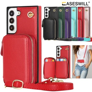 For Samsung Galaxy S23 S22 S21 S20 FE S10 Note20 Ultra Zipper Wallet Case Cover - Picture 1 of 60