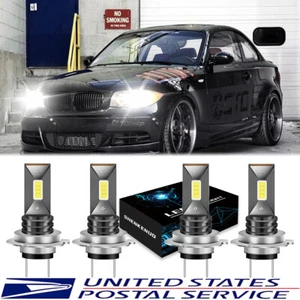 For BMW 128i 135i 2008-2013 - Bright 6000K LED Headlight Bulbs High & Lo Qty 4 - Bild 1 von 12