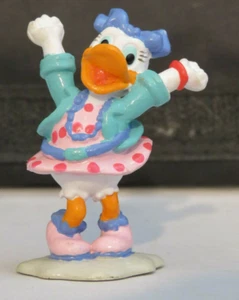 Vintage Daisy Duck PVC Figure Disney Applause Cake Topper 80s Pink Dress Dancing - Picture 1 of 4