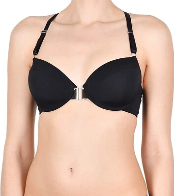 Camiseta Naturana Cybele Bra Negra 32C Cierre Frontal Con Aros Acolchada Foto 1 de 4