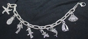 RARE JOHN HARDY STERLING SILVER TROPICAL CHARM BRACELET W/BOX - Picture 1 of 12
