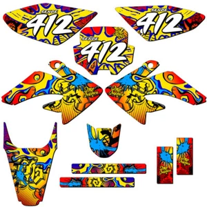 2004-2010 CRF 80 ZANY Red Senge Graphics Kit Compatible with Honda - Picture 1 of 10