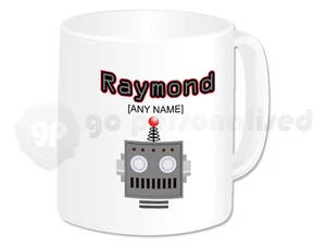 Personalised Polymer (Plastic) Mug- Robot Head Design- Any Name - Picture 1 of 1