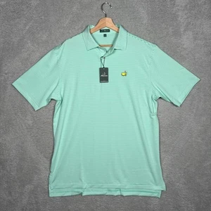 Polo technique performance homme Masters Peter Millar rayure verte/blanche L neuf - Photo 1/9