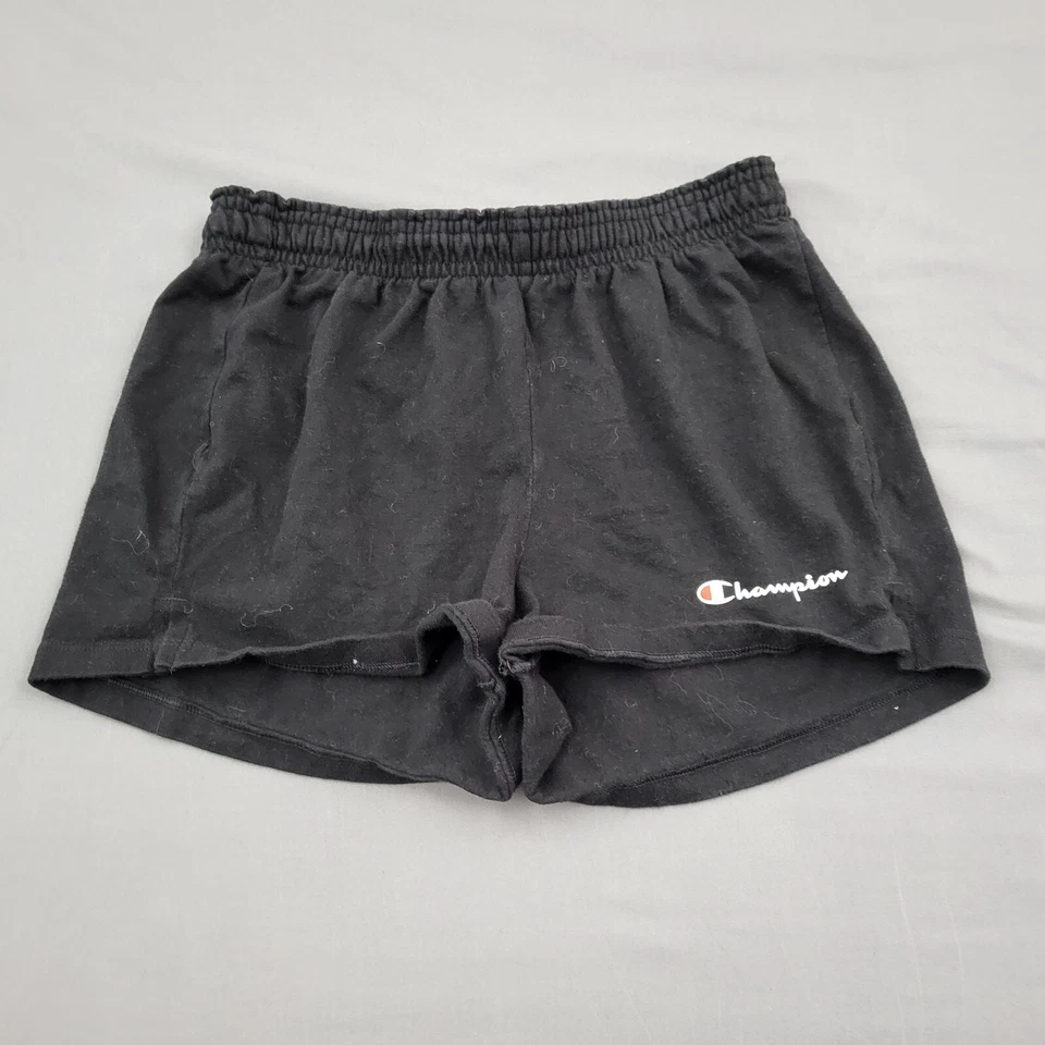 Pantalones Cortos Champion Para Mujer Pequeños S Tiro Medio Sudaderas 2" Entrepierna Pull On Negro Sólido Foto 1 de 4