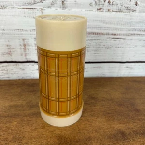 Vintage Aladdins Best Buy Thermo Thermoskanne orange braun kariert 10 Oz Widemouth - Bild 1 von 6