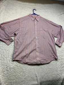Roundtree & Yorke Gold Label Hemd Herren 2XL rosa blau gestreift bügelfrei Baumwolle - Bild 1 von 13