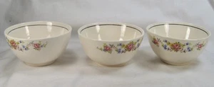 Cronin Aristocrat 3 Cereal Bowls Pink Roses Flowers C C Company Multifloral (O) - Picture 1 of 10