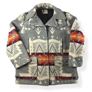 PENDLETON Chief Joseph Blanket Wool Jacket Large Aztec Bomber Long Coat- READ - Picture 1 of 24