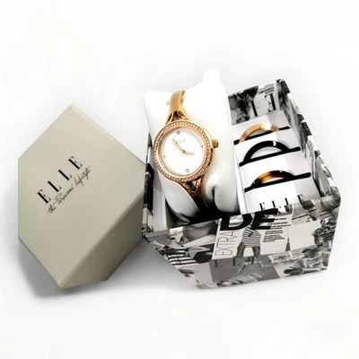 ELLE TERNS ELL27001 Interchangeable Bezel Watch Wristwatch Works Women 5920 - Image 1 of 4