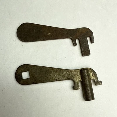 2x - Flat & Round - Vintage Ford Model T Ignition Switch Coil Box Round Pin Key - Image 1 of 4