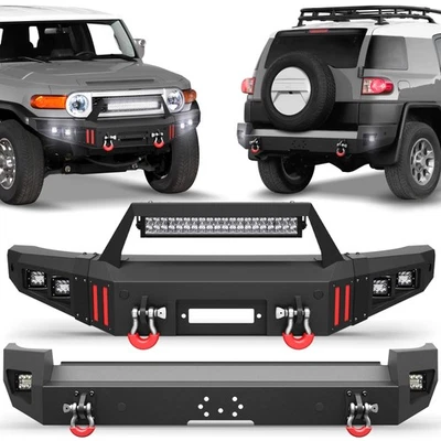New Front / Rear Bumper For Toyota FJ Cruiser 2007-2014 with LED Light +D-rings Foto 1 de 4