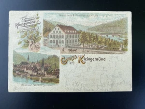 Cartolina litografica - Saluti da Kleingemünd - Locanda e pensione alla corona - 1899 - Foto 1 di 2