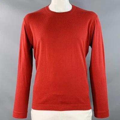 Pullover Z ZEGNA Talla L Rojo Algodón Cachemira Cuello Redondo Foto 1 de 4