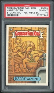 Garbage Pail Kids 15th Series #583b Harry Glyph PSA 10 GEM MINT Os15 Die-Cut - Picture 1 of 2