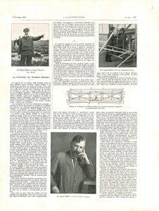 WILBUR WRIGHT AUVOURS LAZARE WEILLER ALICE JAVAL AVIATION GRAVURE 1908 - Picture 1 of 1