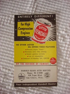 Vintage KENDALL MOTORÖL WERBEKARTE Dose - Bild 1 von 1