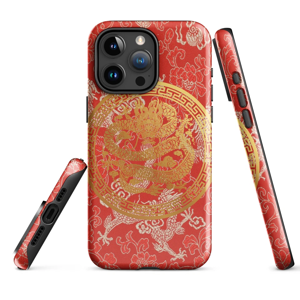 iPhone Case Golden Chinese Dragon Tough Phone Case - Image 1 of 1