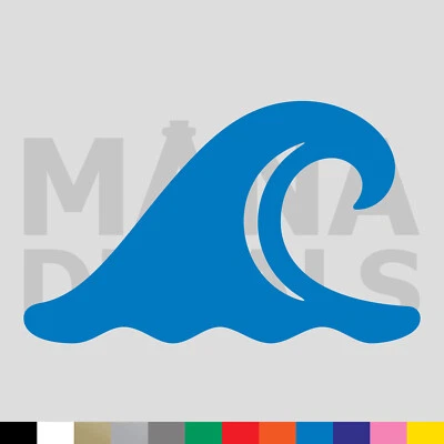 MANA DECALS Wave Vinyl Die Cut Decal Sticker - Ocean Sea Surf Beach Water