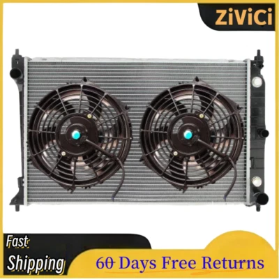 Radiator+Fan For Ford Falcon AU AU2 AU3 Fairmont Fairlane 6Cyl V8 1998-02 AT/MT - image 1 of 4