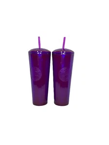 NEW Starbucks Fall Collection 2021 Purple Edge Glow Dome Cup Tumbler - Picture 1 of 3
