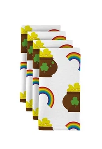 Pots of Gold Rainbows 18" x 18" Napkins 1 Dozen - Picture 1 of 1