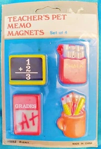 4 - TEACHER'S MAGNETS pet memo Education New In Original Package NOS. - Picture 1 of 4