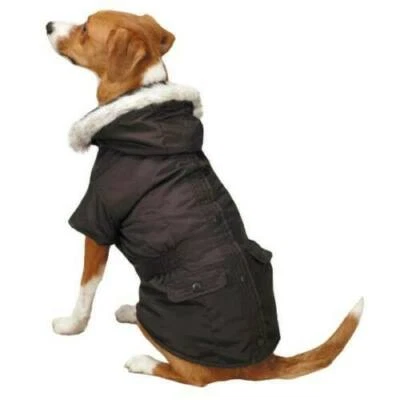 ESC 3 in 1 Dog Pet Coat Jacket Removable Hood Fleece Lining Brown Gray Misc Size - Image 1 of 4